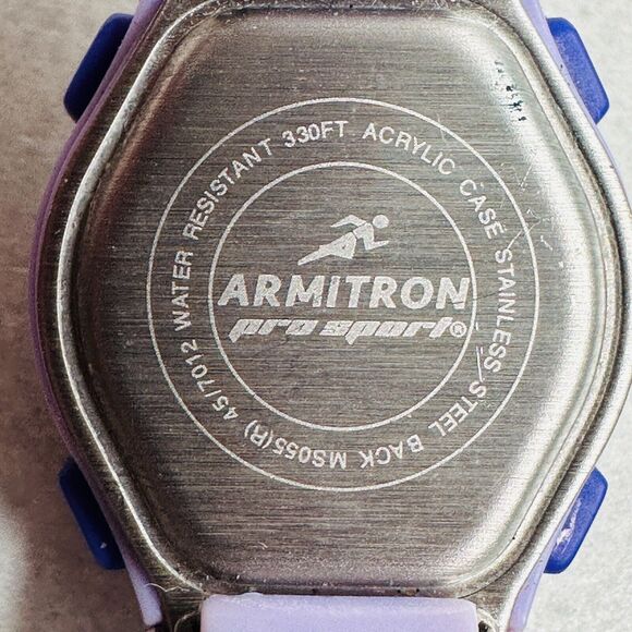Armiton Watch Womens 27mm Purple Pro Sport Digital Alarm Day Date New Battery - Picture 8 of 9